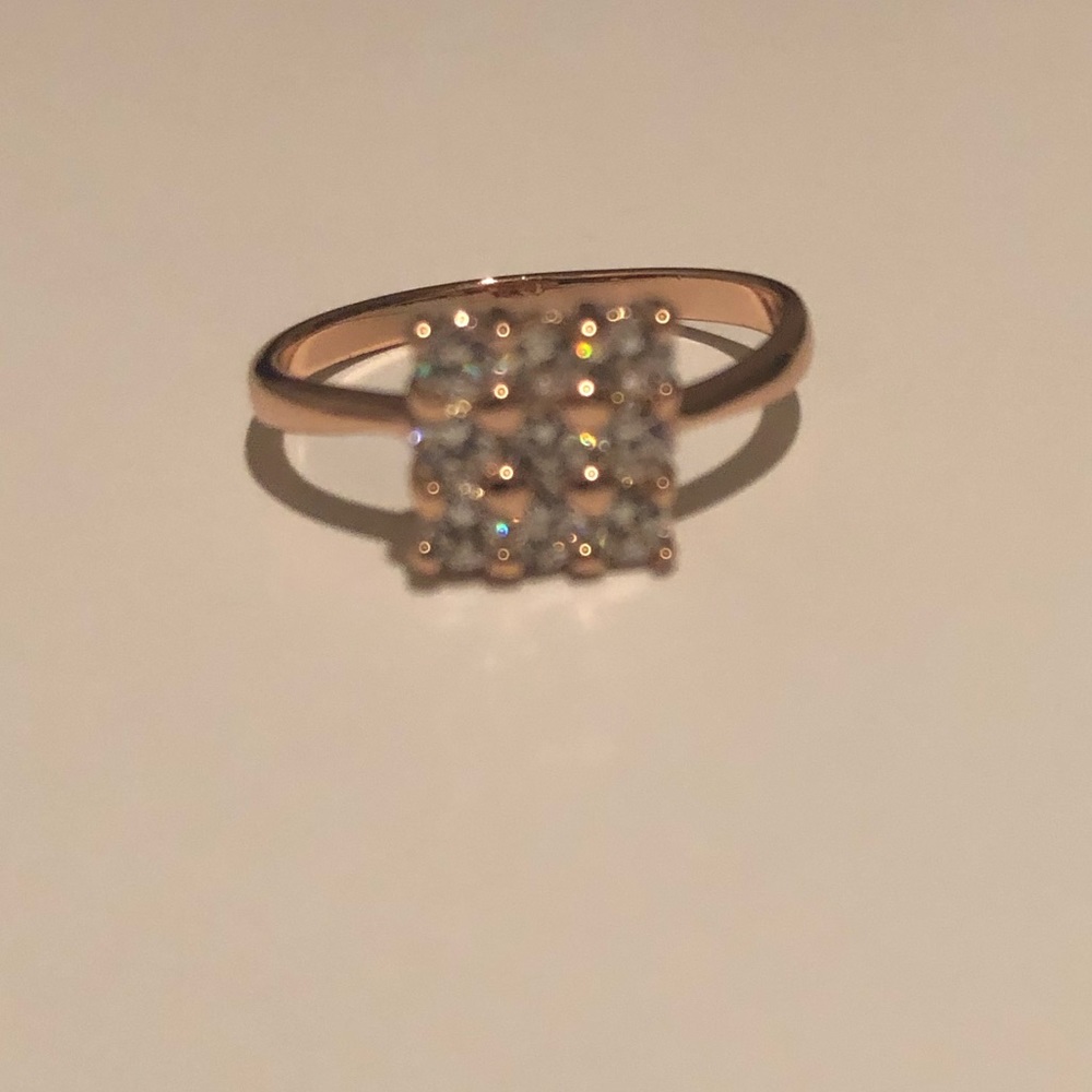 Rose Gold Filled Cubic Zirconia Square Ring